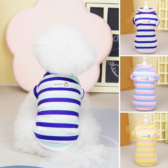 

Эластичная пижама для собак, цельная, милая, моющаяся, одевается в красочную полоску S фиолетовый
