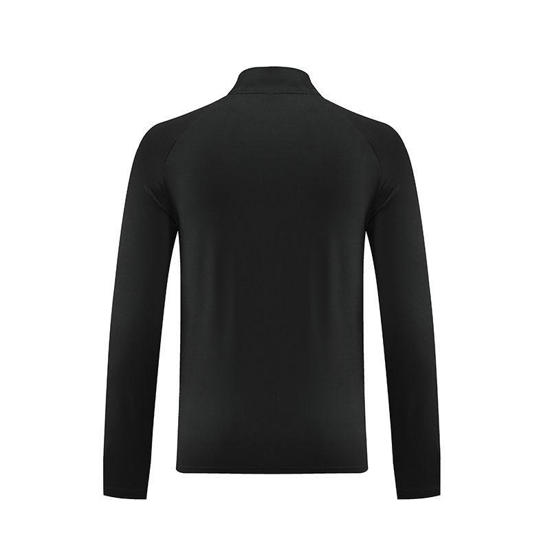 2024 Men's Long Sleeve Quick Dry Half Zip Running T-shirt - Stand Collar Fitness Wear for Spring and Autumn