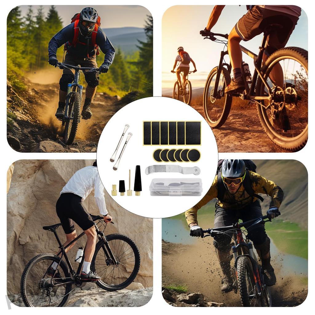 PAVIKE Puncture Repair Kit, Bicycle, Road Bike, Bicycle Patch Set,