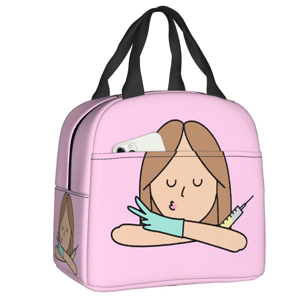 Custom Doctor Nurse Medical Medicine Insulated Lunch Tote Bag for Women Portable Thermal Cooler Food Lunch Box School