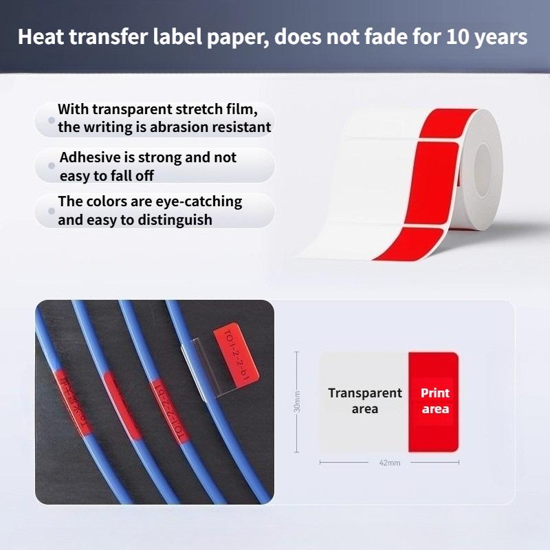 Niimbot M2/M3/Z401/B32 Winding Label Network Cable Paper with Protective Film Optical Fiber Sticker Waterproof Self-Adhesive