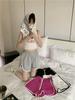 Women's Gray Casual Elastic Waist Shorts - Summer Wide-Leg Hot Pants, Versatile and Trendy Five-Point Sports Wear