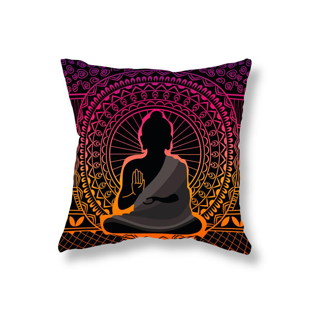 Meditation Buddha Kissenbezug Sofa Dekoration Zimmer Nachttisch Büro Spiel Stuhl Kissenbezug Home Decor Kissenbezug 45x45cm