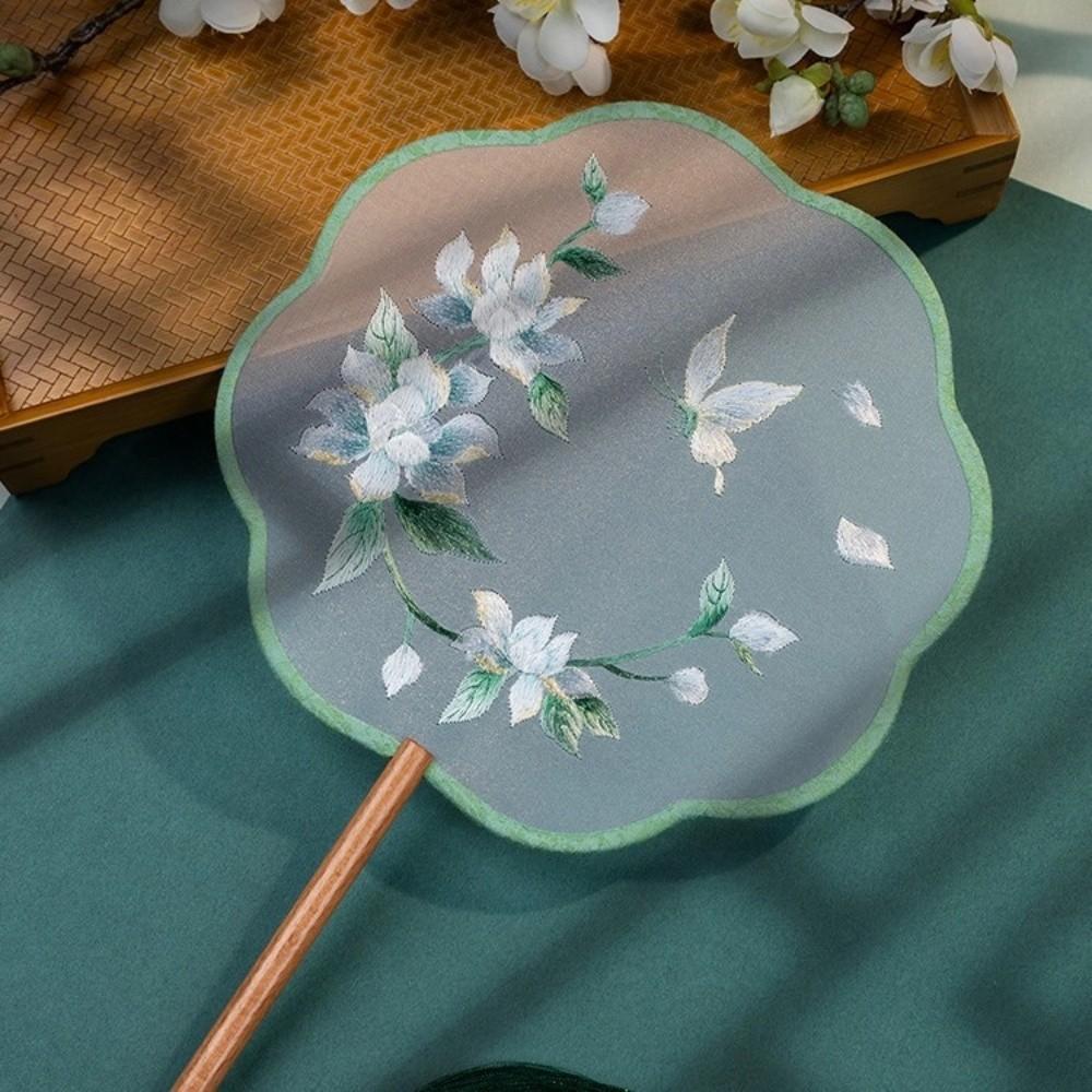 Handheld Silk Fan Floral Pattern Tuan Fan Group Fan Chinese Style Embroidery Fan  Home Decor