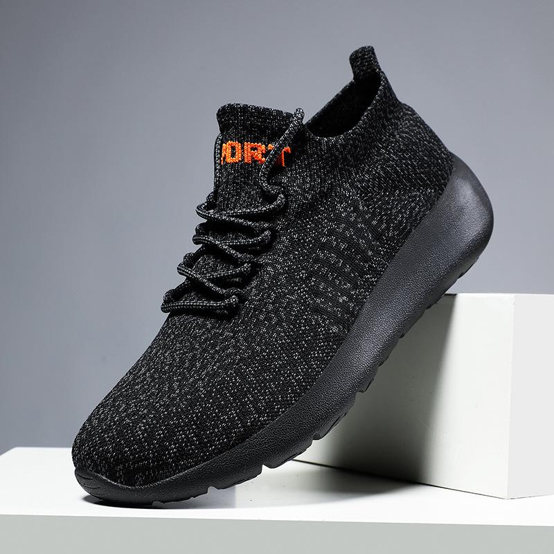 Summer women's shoes popcorn bottom fly-woven mesh breathable middle-aged and elderly sports running shoes one-pedal socks shoes