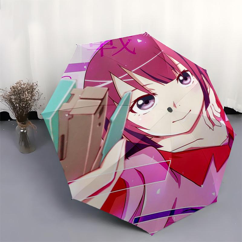 1pc Anime Character Outdoor Umbrella - Automatic Opening/Closing, Portable 3-Fold Design, 8-Bone Iron Frame, Perfect Gift for Fans, Travelers, Da