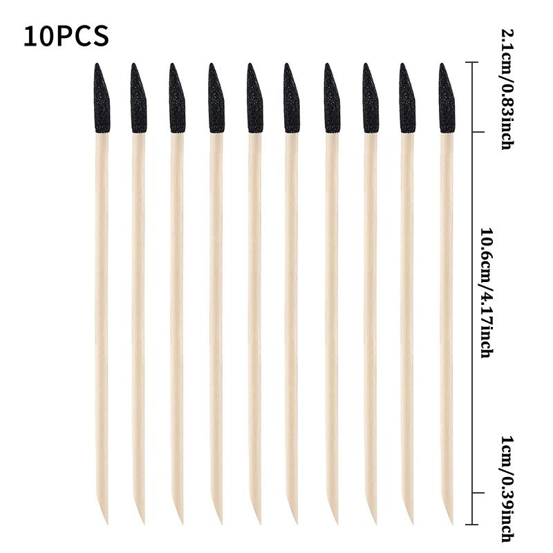

10Pcs Nail Grinding Wooden Gravel Stick Nail Scrub Drill Stick Manicure Pusher Remover Double Head Manicure Tool