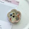 Rhinestone Bow Love Round Flower Mirror Mobile Phone Airbag Holder Magnetic Retractable Desktop Support Holder
