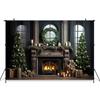 Christmas Backdrop Photography Room Fireplace Gift Xmas Tree Kid Baby Shooting Props Home Decoration Background Wallpaper Studio