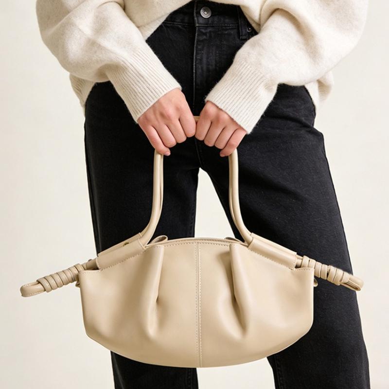 Single Shoulder Bag, Women's New Handbag, Niche High-end Feel Bag, Soft Leather Cloud Bag, Fashionable Commuting Crossbody Bag