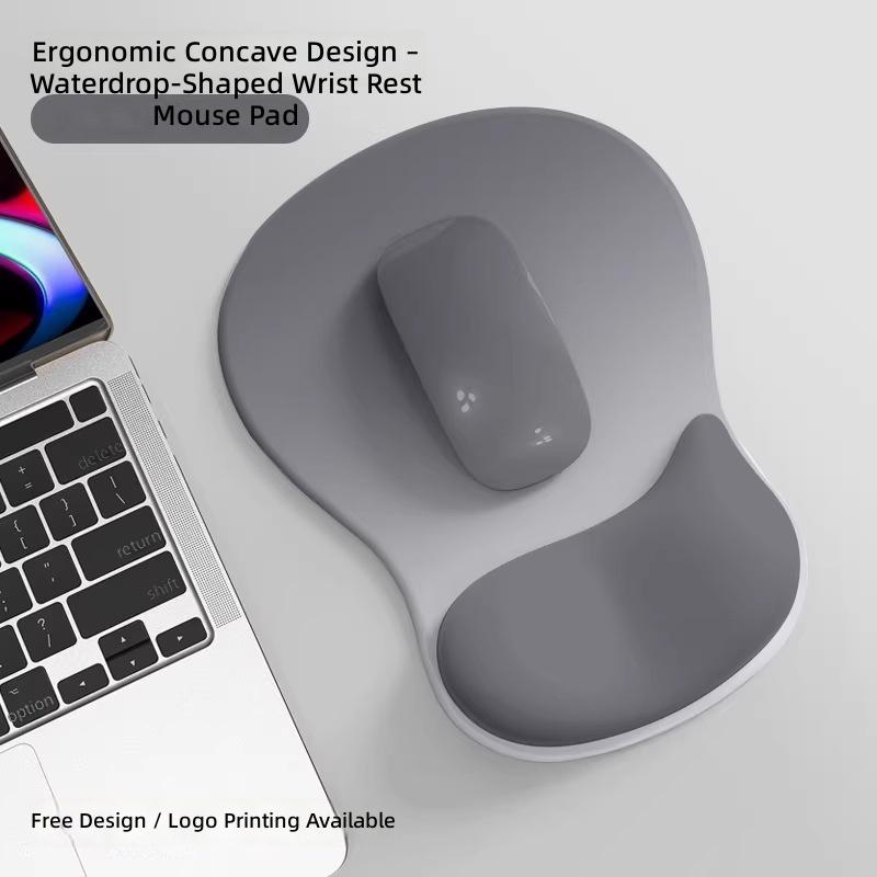 Gradient Simple Thickened Anti-Slip Ergonomic Computer Mouse Pad with Wrist Rest and Silicone Mouse Mat
