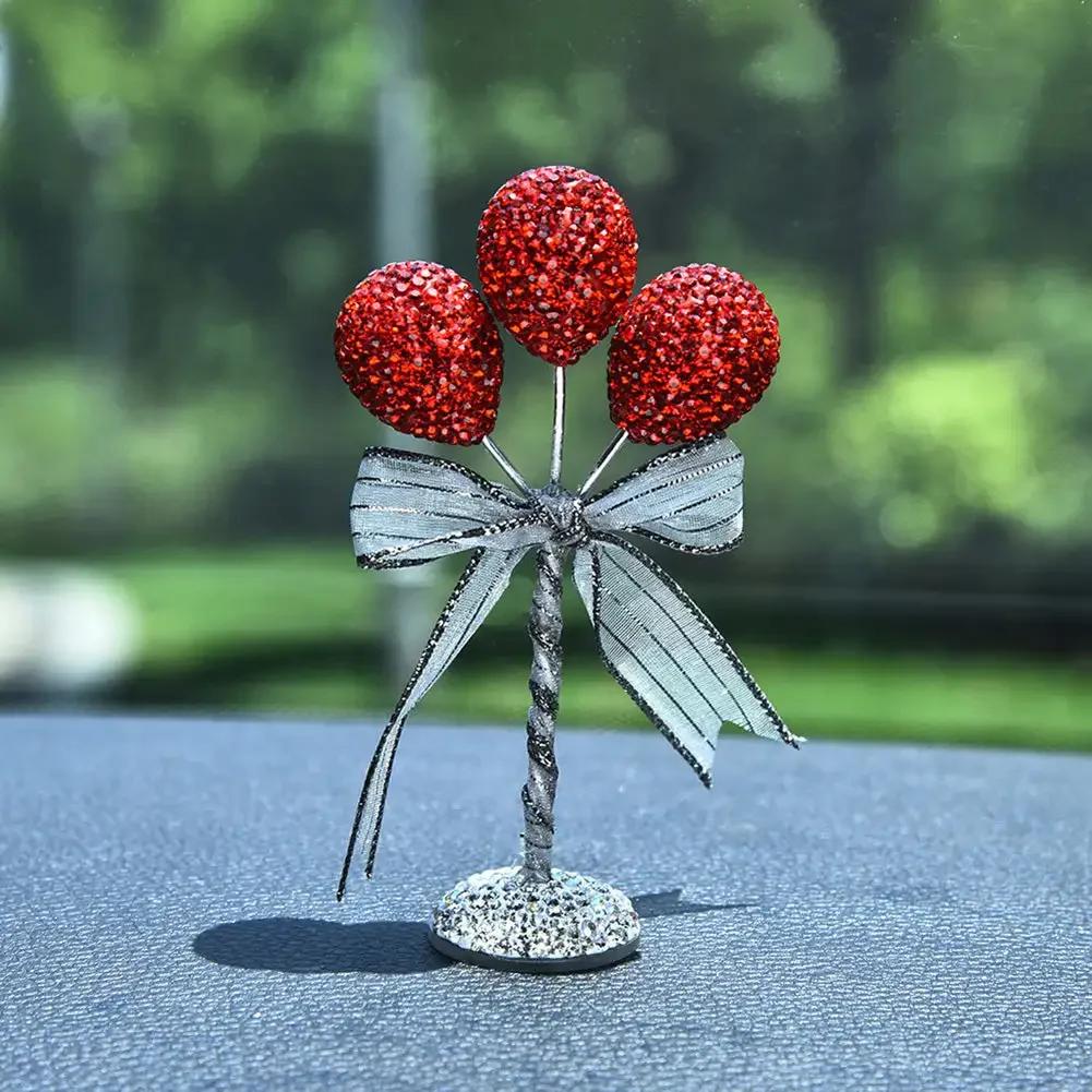 Creative Rhinestone Balloon Crown Car Center Console Decorative Ornaments Dashboard Cute Decor Bling Car Accessories Interior