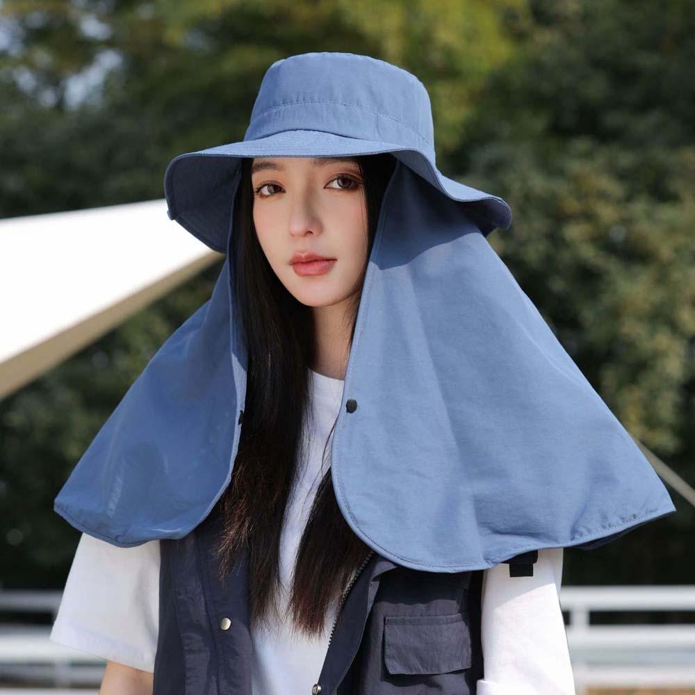 Breathable Mountaineering Cap Elastic Women Sun Cap Ponytail Cap Shawl Fisherman Hat Travel