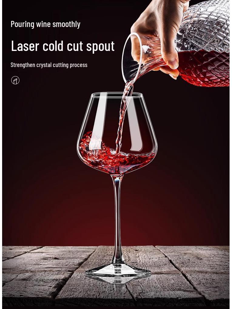 Rotating Burgundy Wine Decanter & High-Stemmed Glass Set