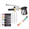 Universelles Autowasch-Wasserpistolen-Schaumtopf-Set Hochdruck-Reinigungszubehör 1L Schaumkanone 7 Metall-Düsen Autowaschpistole Einstellbar