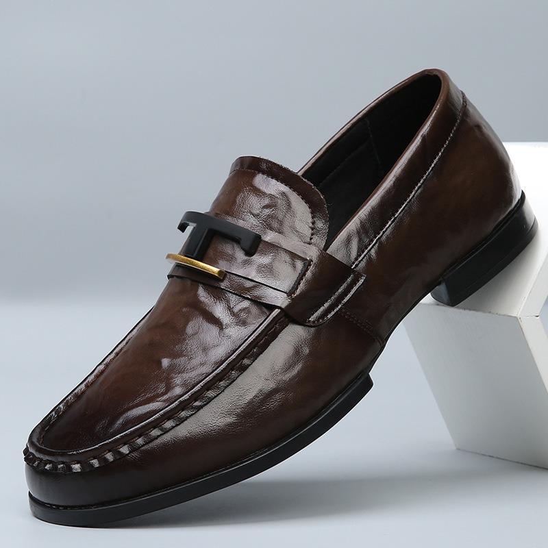 Men's Shoes Autumn Breathable New Leather Beanie Shoes British Business Dress Men's Casual Leather Shoes