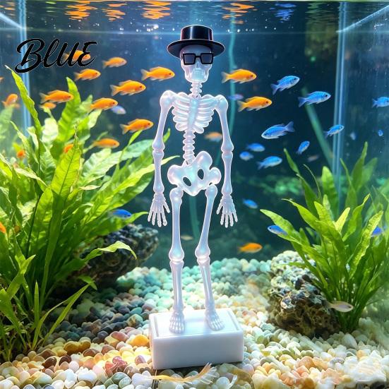 Interactive Skeleton Aquarium Decor Dancing Bubbler with Adjustable Air Flow Underwater 3D Printed Creative Fish Tank Ornaments Powered Moving Skull