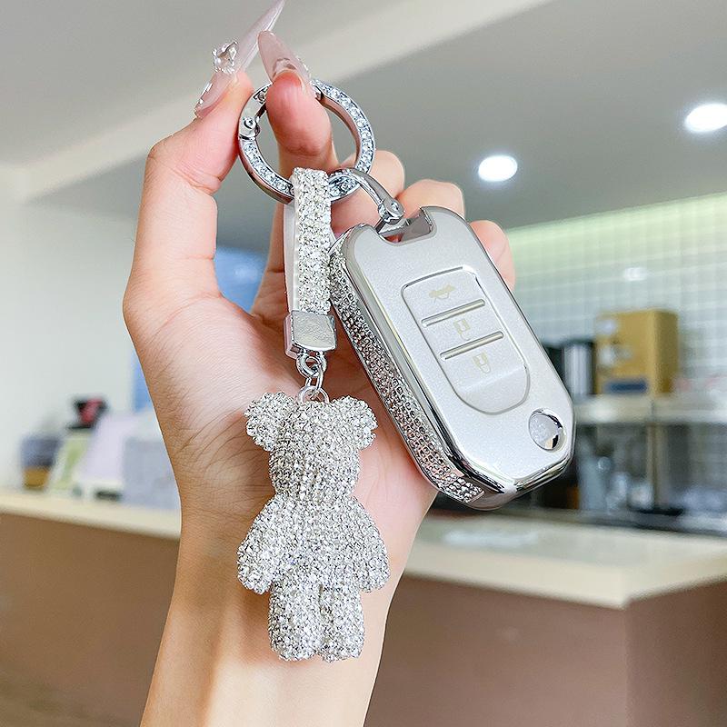 Premium Women's Car Key Case for Honda Accord, Civic, CR-V, Fit, Odyssey, Vezel, Lingpai, and XR-V