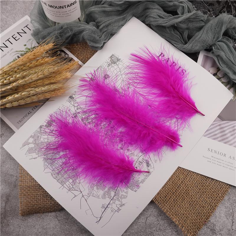 10-15Cm Fluffy Turkey Feathers Hard Stick Colorful Marabou Plume Wedding Party Decoration Jewelry Creation Accessories
