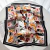 New Fashion 70X70cm Women's Scarf Silk Floral Print Scarf Square Shawl Decorative Headband Neck Luxury Design Bandana