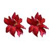 1 Pair Women Hair Clips Large Flower Decor Side Hair Pins No Hair Damage Hairpins Non-fade Hair Accessory