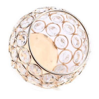 Crystal Candle Holder Silver Votive Tealight Candle Holders for Wedding, Christmas (Golden)
