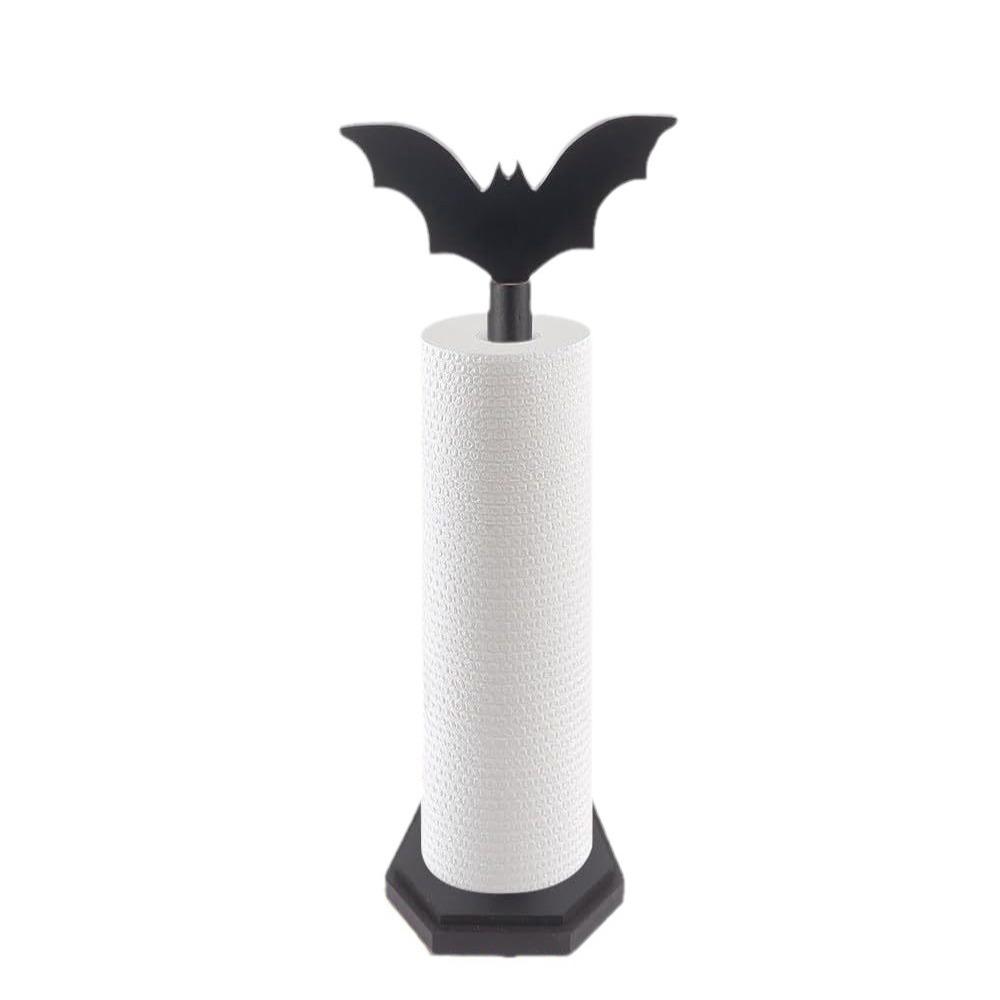 

Detachable Topper Bat Paper Towel Holder Halloween Gothic Home Decor Bathroom 2
