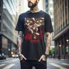 100% Cotton TOPS UNISEX TEES MENS WOMENS Doma Kimetsu No Yaiba T-Shirt Demon Slayer Tanjiro Unisex Black Tshirt GIFT 075