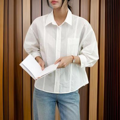 New ArrivalS Open Run Women S baSic Simple Solid Vertical Line 7 8 Sleeve Shirt