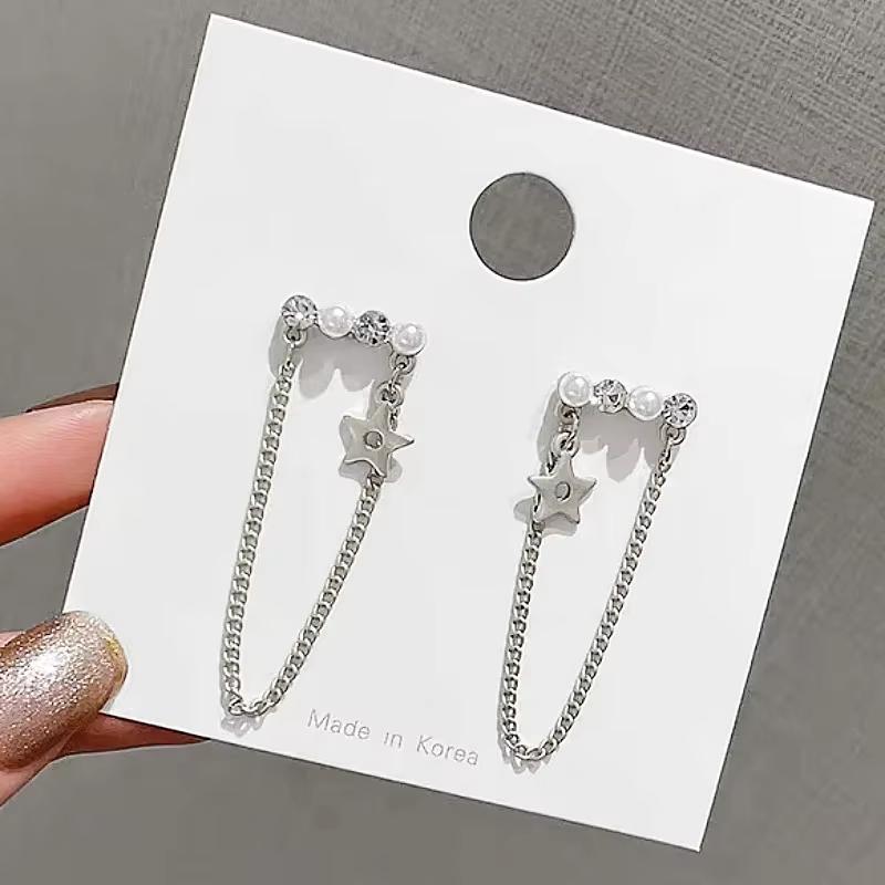 Neue Sternanhänger Hängende Ohrringe Hiphop Persönlichkeit Damen Ohrhänger für Mädchen koreanische Ohrringe Ohrstecker Dame