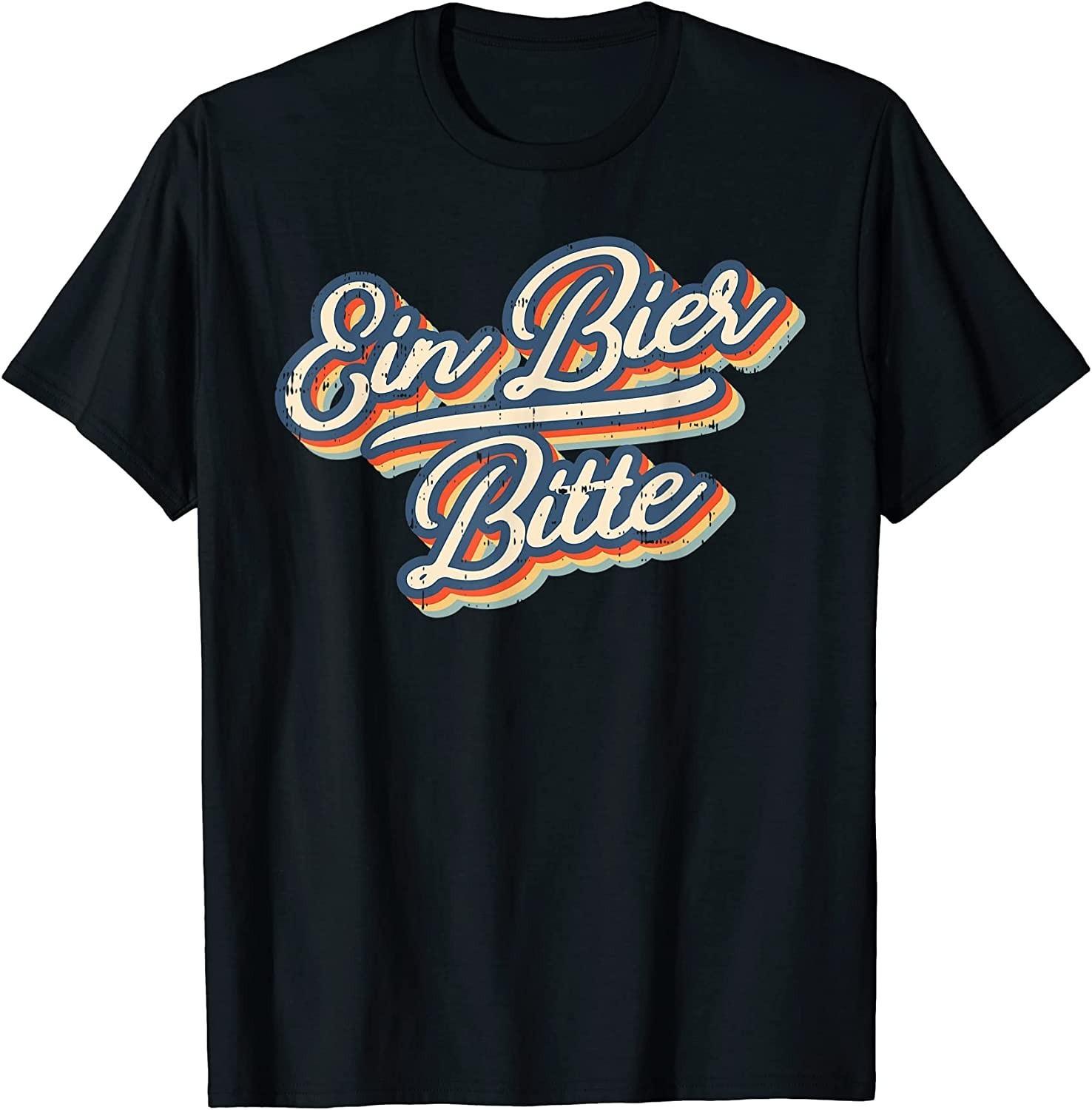 NEW LIMITED! Retro Ein Bier Bitte Funny Vintage Beer German Tee - MADE IN USA M