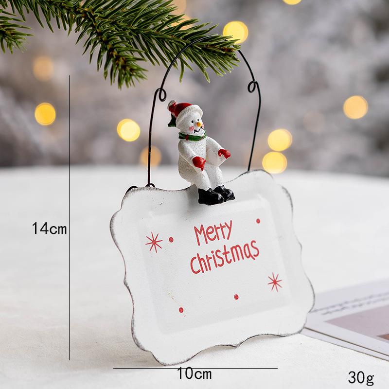 Christmas Iron Door Hanging Decorations, Welcome Doorplates, Elderly People, Snowmen, Reindeer Decorative Pendants, Christmas Tree Decorations