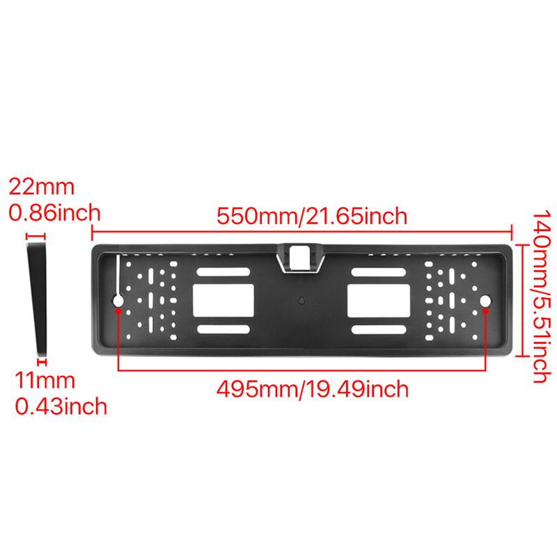 GreenYi EU European Car Number Frame Bracket The License Plate Able Install Rear View Camera Waterproof GM UK EU Euro Germany