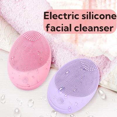 Electric Silicone Facial Cleanser Ultrasonic Face Cleaning Brush Soft Bristle Massager High Frequency Vibration Skin Care Beauty Tool