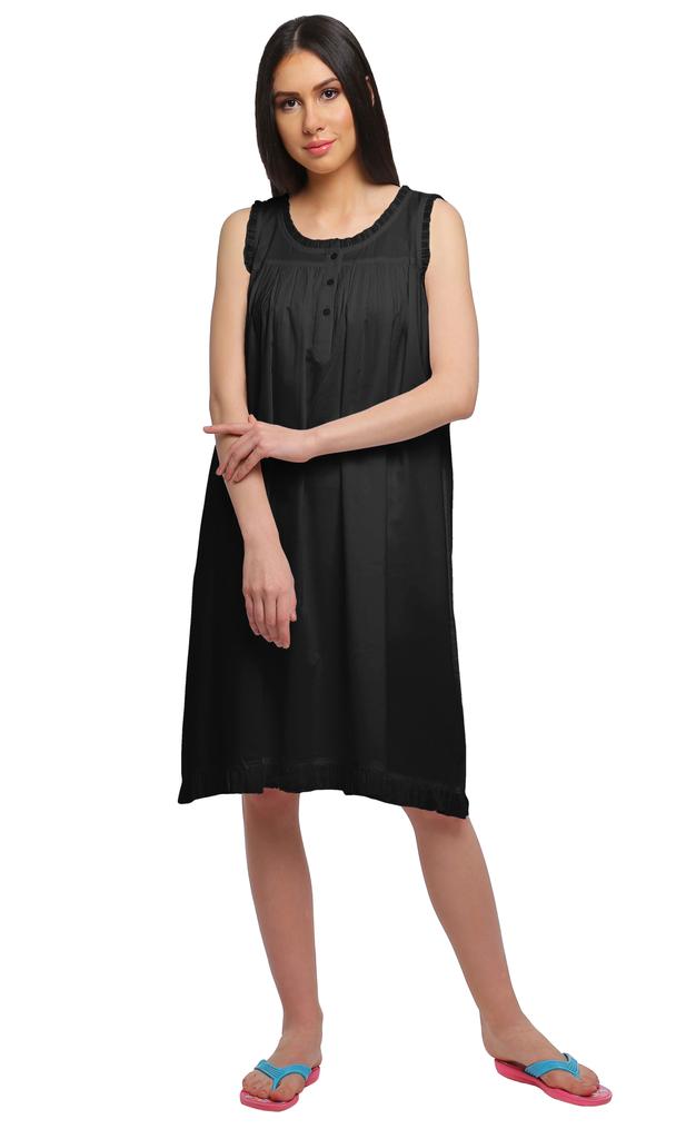 Moomaya Womena    s Solid A-Line Sleeveless Nightdress Cotton Sleepwear Gown