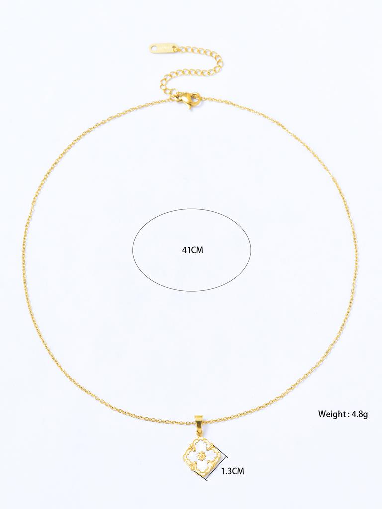 1 piece 18k Gold plated stainless steel lucky clover pendant necklace for women's daily accessories jewellery bracelet earrings