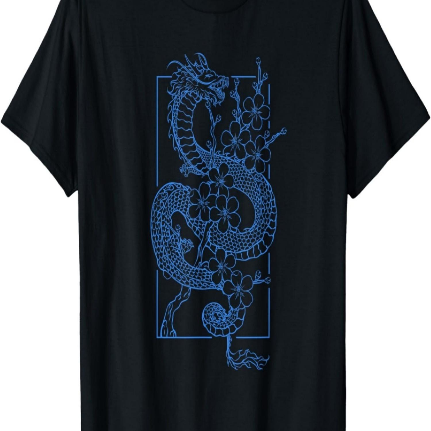 Dragon in Cherry Blossom T-Shirt S чёрный