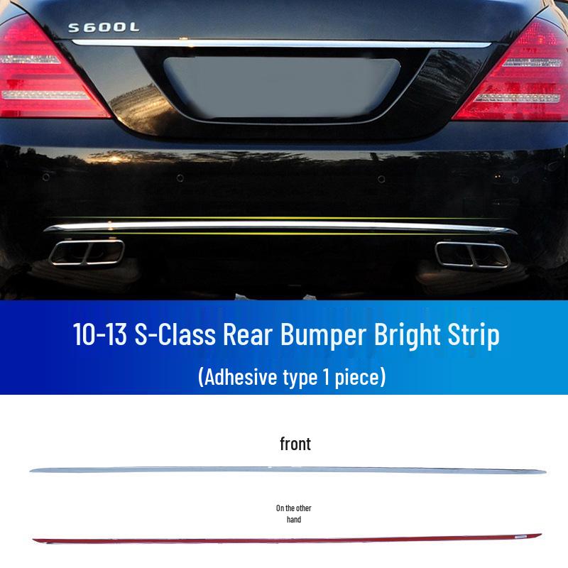 Manshi Chrome Add-On for Mercedes S600L, S350, S400, S500 Rear Bumper Strip