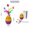 Kitten Self-Play Roly-Poly Easter Egg Cat Toy, Interactive Tumbler with Feather & Bell, Fun Egg-Shaped for Indoor Kittens, Engaging Feather Bell Toys