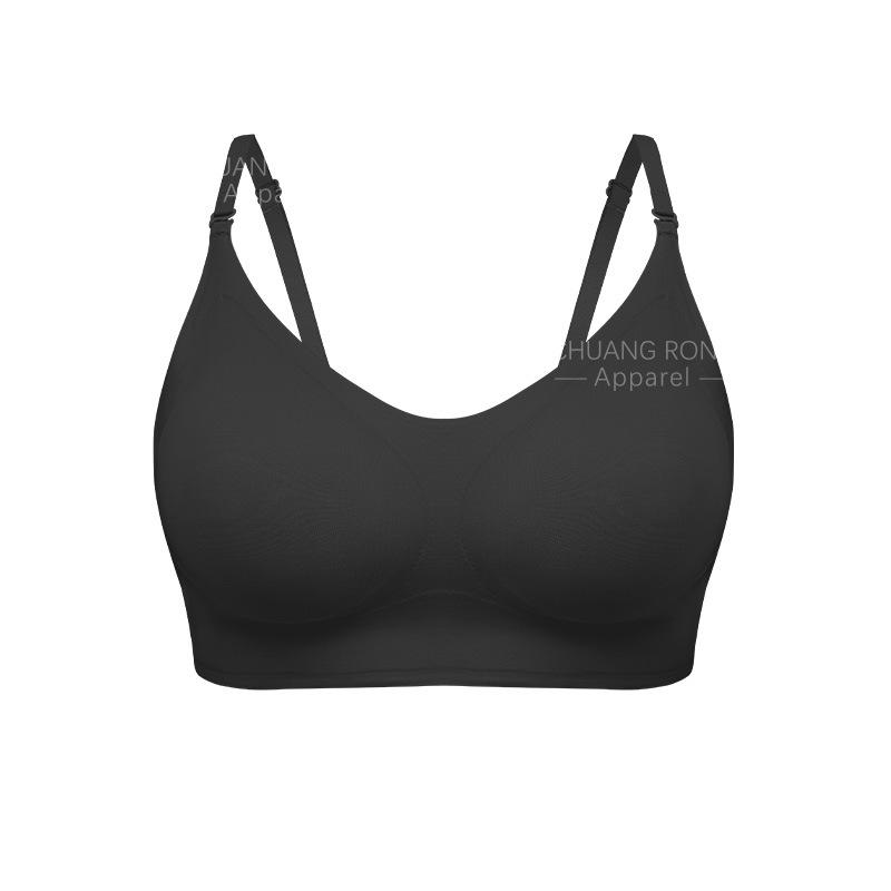

Popular seamless underwear big halter jelly glue U-shaped beautiful back hanging neck invisible multi-wear comfortable cover bra XS чёрный