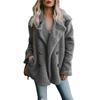New European and American Women's Clothing Plush Button Lapel Pocket Jacket