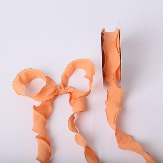 1 Roll 900x2.5CM Ruffle Edge Ribbon DIY Sewing Flower Bridal Bouquets Christmas Gift Box Wrapping Decorative Ribbon Solid Polyester Pleated