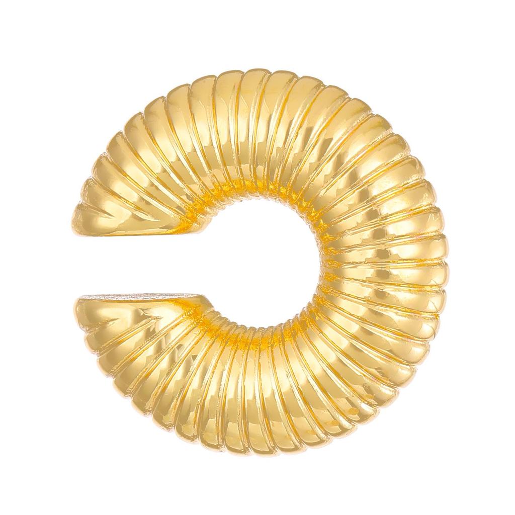 Chic European & American Oval Hollow Electroplated Ear Clip Earrings