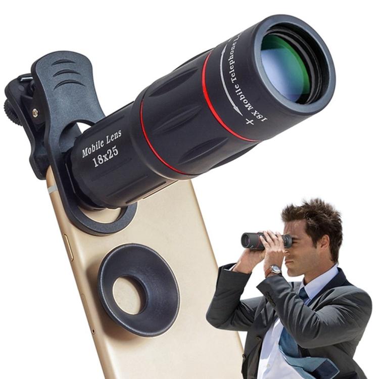 Cell Phone Lenses Universal 18X Optical Zoom Lens Manual Monocular Telescope for Phone