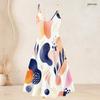 Women Plus Size Printed Two Piece Set Short Sleeve Cardigan Strappy V Neck Flared Dress