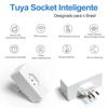 Tuya 16A Smart Life APP Remote Compatible Smart Socket Brazil Standard WiFi Smart Plug Voice Work for Google Home Alexa