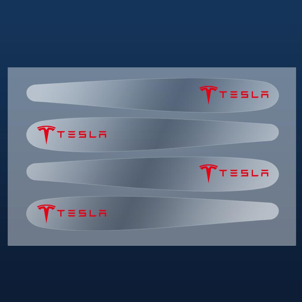 

4/8PCS Door Bowl Anti-Scratch Sticker Handle Protector Logo Sticker Valve Cap For Tesla Model X Roadster Model 3 Model Y SpaceX For Tesla