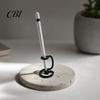 Unique Styling Stationery Display 3D Printed Pen Holder with Stable Base, Desktop Delicate Curved Texture Desk Statue Stand, Minimalist Art Sculpture