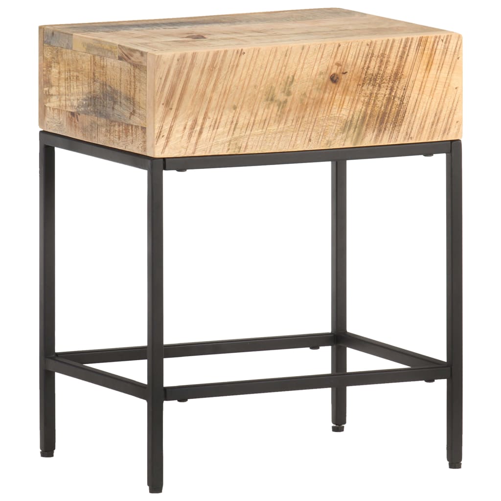 Side Table 40 X 30 X 50 Cm Rough Solid Mango Wood