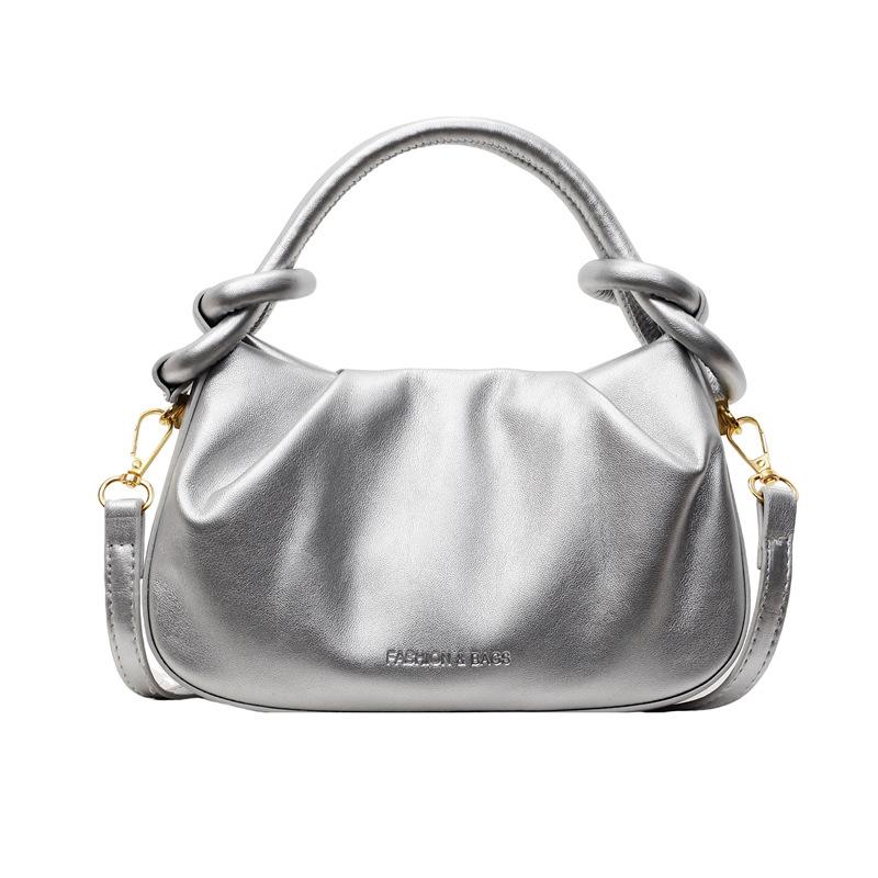 Women's Spring and Summer Niche Design Crossbody Bag Retro and Fashionable Hand-held Pleated Small Bag